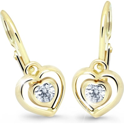Cutie Jewellery detské zlaté náušnice C2752Z-White