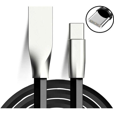 W-star KB7CBK2 USB / USBC, silikonový, 2,4A, 2m, černý