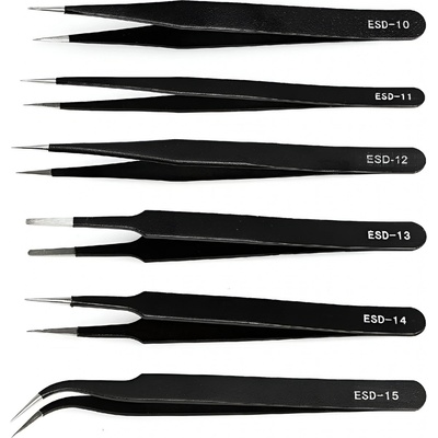 Pronett 6 dílná sada antistatických pinzet černá – Zbozi.Blesk.cz