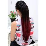 Sleek Изкуствени опашки ombre - Черно/Тъмно червено