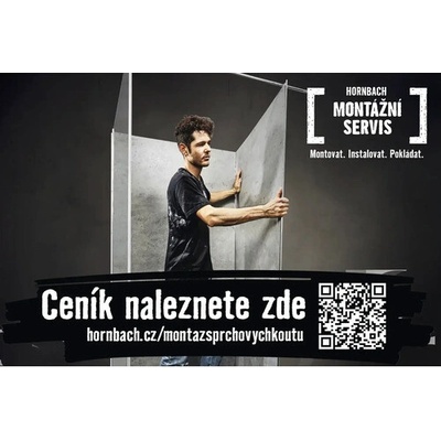 Walk In form&style MODENA 100 cm barva rámu černá dekor skla šedá