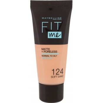 Maybelline Fit Me! Matte+Poreless zmatňujúci make-up pre normálnu až mastnú pleť 124 Soft Sand 30 ml