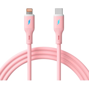 Akyga Кабел USB-C към Lightning 1 м, 30 W, силиконов, розов (AK-USB-71) (AK-USB-71)