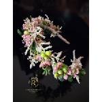 Radi handmade Диадема с розова и бяла декорация (1005)