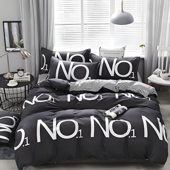 EmonaMall Двулицево спално бельо EmonaMall, 4 части - Модел S9495 (S9495-66666b)