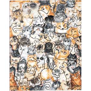 PIECEZZ Дървен пъзел Piecezz, 40 части - Котки (P1323)