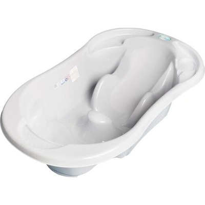 TEGA KOMFORT 2v1 Detská anatomická vanička s odtokom sivá