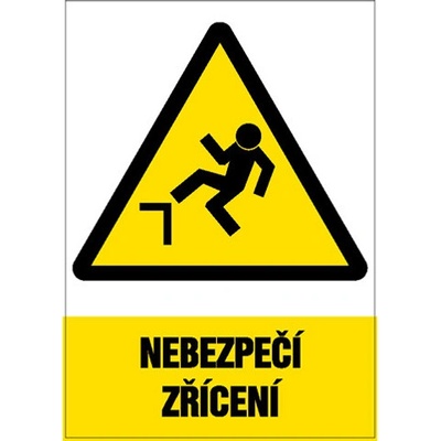Značka Nebezpečí zřícení, samolepicí fólie, 210 × 297 mm BZ FE391
