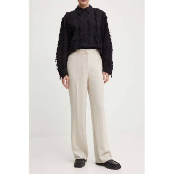 Bruuns Bazaar Панталон Bruuns Bazaar BrassicaBBEleza pants в бежово с широка каройка, с висока талия BBW3304 (BBW3304)