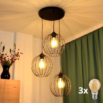 Image 1 of Helam LED Пендел MERCURE 3xE27/15W/230V ø 50 см черен (HE0996)