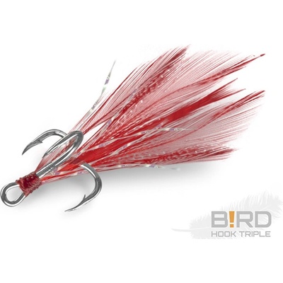 Delphin B!RD Hook TRIPLE červená pírka vel.10 3 ks