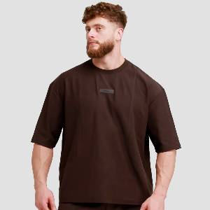 GymBeam Unstoppable Овърсайз тениска Brown S