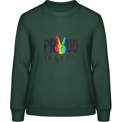 AWDis Sweat mikina s Nápisom Proud to be me fľašková zelená