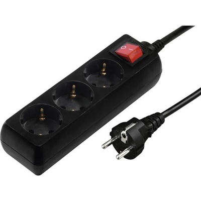 Hama Разклонител hama 220v с 3-гнезда 1.4метра ключ черен (13082)