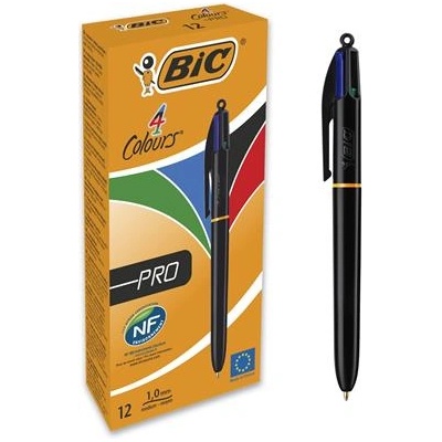 BIC Химикалка, 0, 32 мм, с бутон, четири цвята, BIC "4 Colours Pro" 982869 (982869)