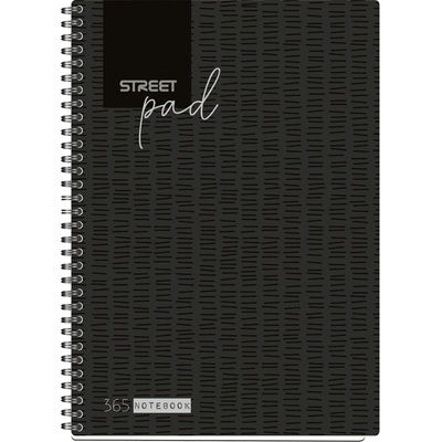 STREET Тетрадка Street Pad, А4, спир, лам, 100л, ШР, черна (30659-А-BLACK)