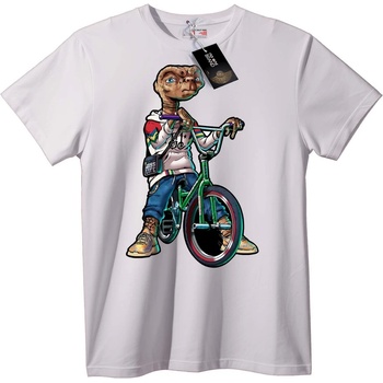 NOONEBRAND Тениска алиен BMX ездач - 2XL, White