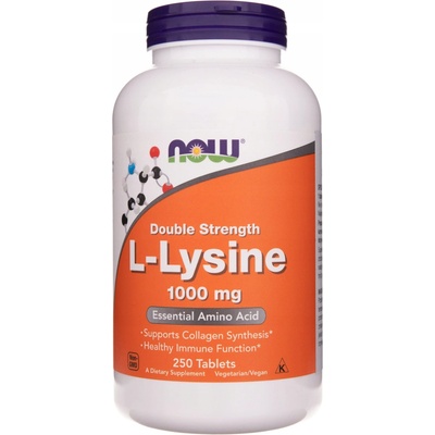 Now Foods L-Lyzín 1000 mg 250 vegánskych tabliet