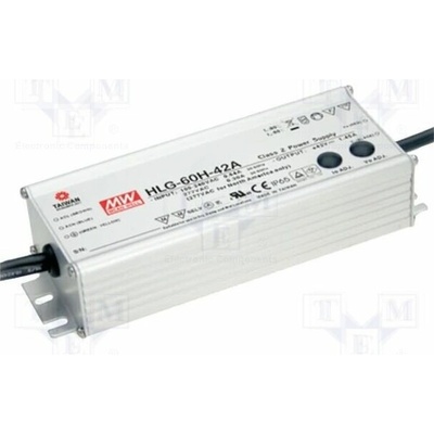 MEAN WELL HLG-60H-24A Napájecí zdroj: spínaný; LED; 60W; 24VDC; 1,5÷2,5A; 90÷305VAC; IP65