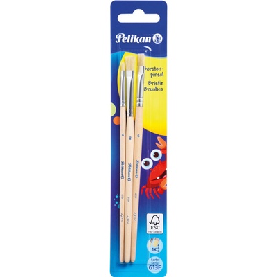 Pelikan štetec štetinový 613 F - 3 ks súprava - č. 4, 6 a 8