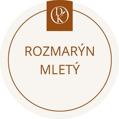 Davídkovo koření Etiketa Rozmarýn mletý béžová průměr 4,5 cm 1 ks