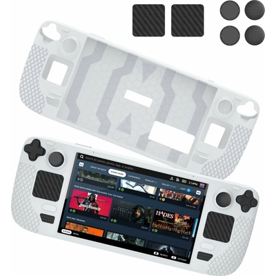 JYS Kryt pouzdra + Gumové kryty tlačítek Steam Deck / Bílá / Jys-sd011