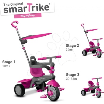 Smart Trike 6190100 Carnival růžová Touch Steering 3v1 ružovo sivá