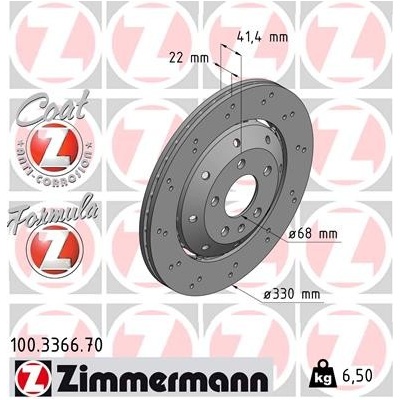 ZIMMERMANN Brzdový kotúč 100336670