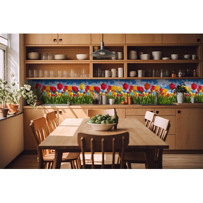 DIMEX ART Фототапет за кухня - поле с лалета 420 x 60 см