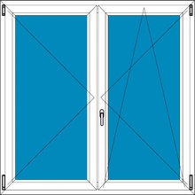 Ekosun Plastové okno Ekosun 6 Dvoudílné bez středového sloupku 170x140 Dekor - Dekor
