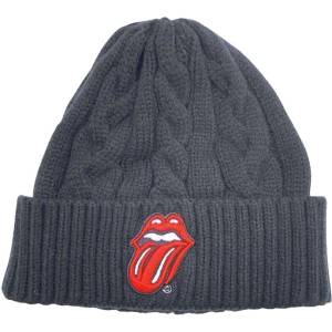 The Rolling Stones шапка Classic Tongue Cable Knit Black (RSKBEAN01B)