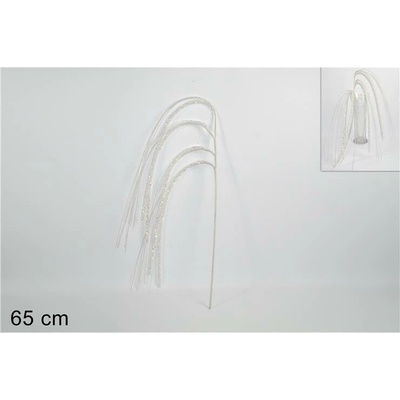 MAKRO Dekorácia vianočná 65cm, biela zápich