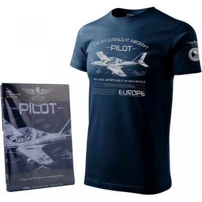 Tričko Antonio s ultralight lietadlom STING S-4 navy