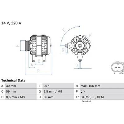 Alternátor BOSCH 0 986 041 870