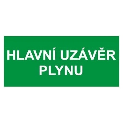 Samolepka Hlavní uzávěr plynu 210 x 100 mm