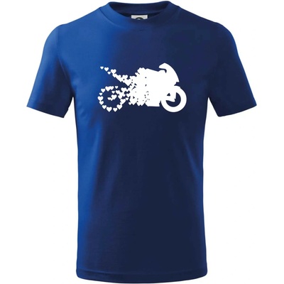 Moto love tričko detské kráľovská modrá