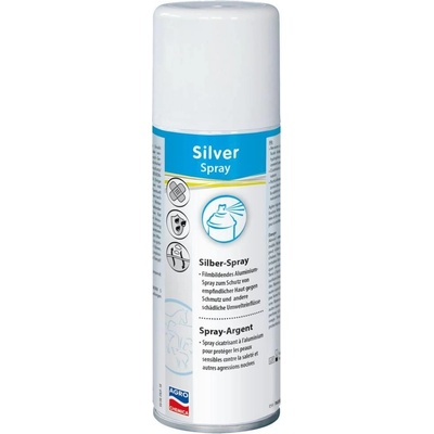 Kerbl Hliníkový sprej na ochranu pokožky pred nečistotami a inými vplyvmi, strieborný sprej, 200 ml