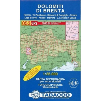 Dolomiti di Brenta 1:25 000 turistická mapa TABACCO 053
