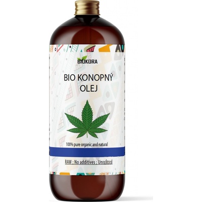 Biokora Bio konopný olej 100% prírodný olej 250 ml