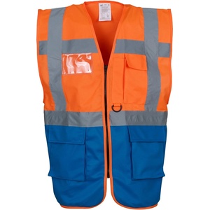 Yoko HI-VIS HVW801 / Многофункционална жилетка - HV оранжево/кралско синьо XXXL (79W801zx213)