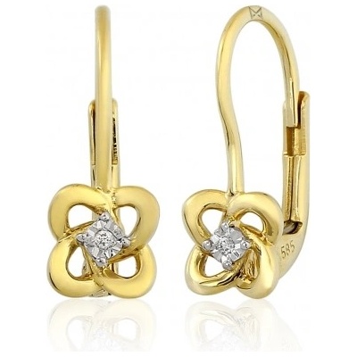 Gems, Dívčí náušnice Alis, žluté a bílé zlato s brilianty, 585-38-3-1201.2ZB0.0.00.HSI.000.07