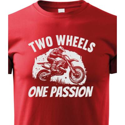 Dětské tričko Two wheels one passion Červená Canvas tričko Bezvatriko.cz 2412