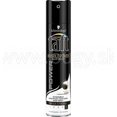 Taft Invisible Power lak pre mega silnú fixáciu stupeň č.5 s neviditeľným stylingom 250 ml