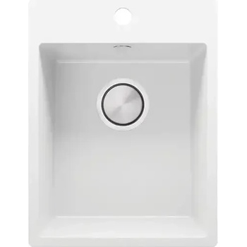 Твоят Стил Бяла кухненска гранитна мивка Рига 40 XL 380 x 500 мм