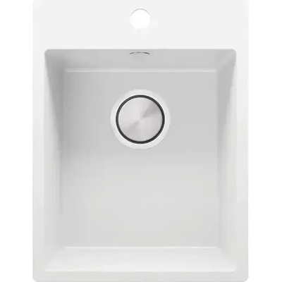 Твоят Стил Бяла кухненска гранитна мивка Рига 40 XL 380 x 500 мм