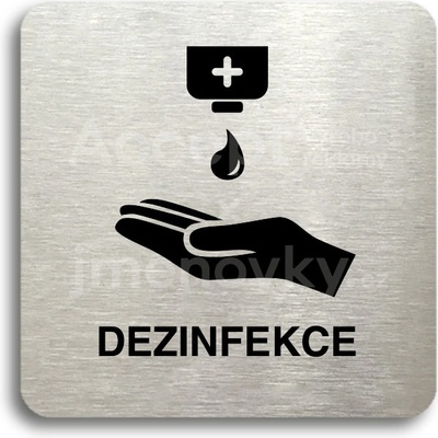 ACCEPT Piktogram dezinfekce IV - stříbrná tabulka - černý tisk bez rámečku