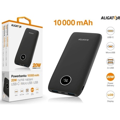 Aligator 10000 mAh černá