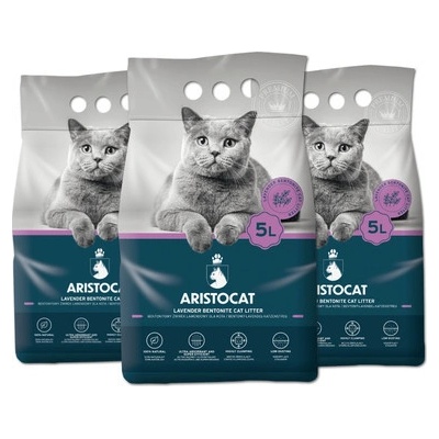ARISTOCAT Bentonite Plus Stelivo s levanduľou 3 x 5 l