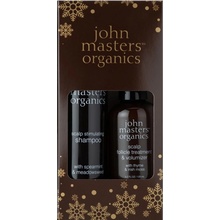 John Masters Organics Spearmint & Meadowsweet Thyme & Irish Moss sprej pre rast vlasov a posilnenie od korienkov 125 ml + John Masters Organics Scalp Stimulanting Shampoo with Spermint & Medosweet sti