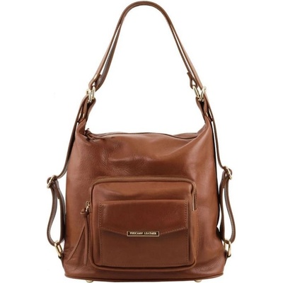 Tuscany BAG dámska kožená kabelka batoh hnedá